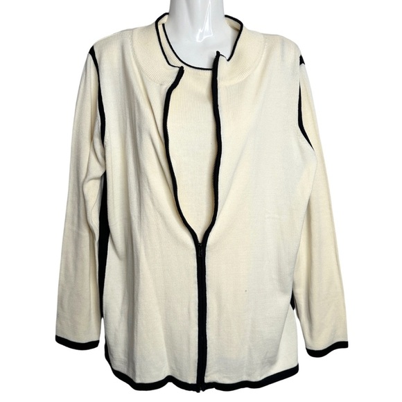 Kathy Levine By Request | 2 Piece Set Zip Up Knit and Sleeveless Knit Top Medium - Picture 1 of 11